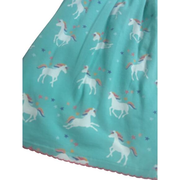 Matilda Jane Girls Dress Size 4 Teal Unicorn Print Short Sleeve Casual Twir - Picture 2 of 6